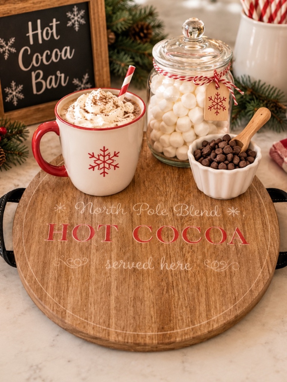 North Pole Blend Hot Cocoa Round Tray